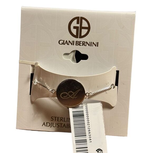 NWT Giani Bernini Engraved Script Initial A Bolo Bracelet in Sterling Silver - Picture 2 of 3